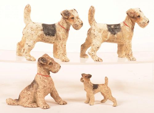 4 HUBLEY WIRE HAIRED FOX TERRIER DOG