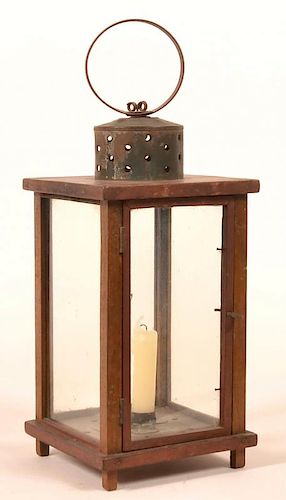 19TH CENTURY WOOD FRAME CANDLE
