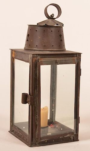 19TH CENTURY TIN CANDLE LANTERN.19th