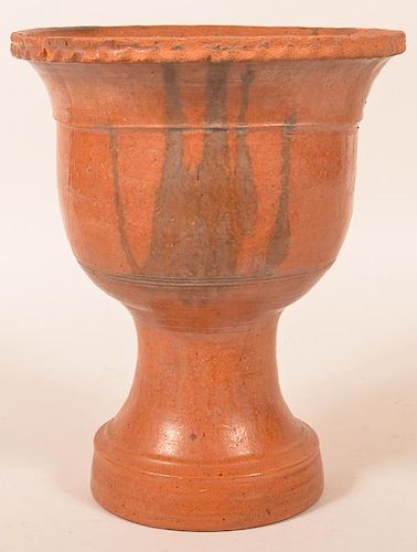 LARGE 19TH CENT REDWARE URN FORM 39c0b7