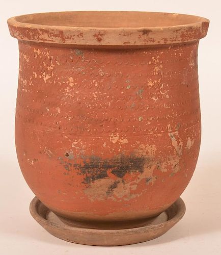EARTHENWARE FLOWER POT WITH FISH