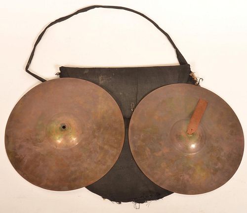 PAIR OF CIVIL WAR ERA BRASS CYMBALS13"