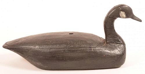 HOLLOW BODY CANADA GOOSE DECOY.Carved