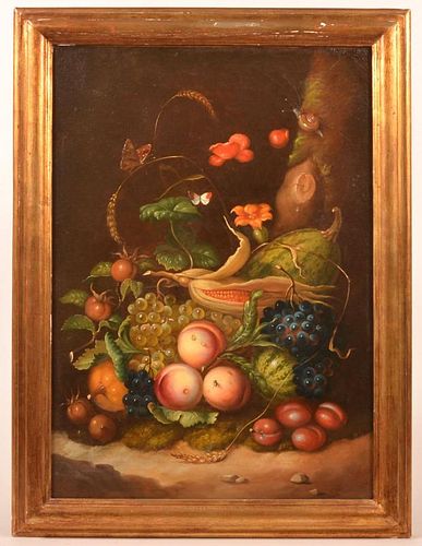 19TH CENT OIL ON CANVAS PAINTING 39c1eb