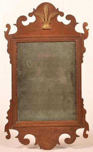 CHIPPENDALE MAHOGANY FRAMED MIRROR American 39c1ef