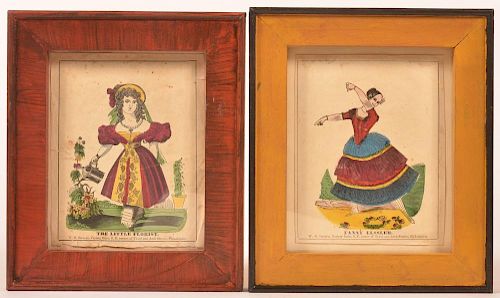 TWO EARLY 19TH CENTURY HAND COLORED 39c1f4