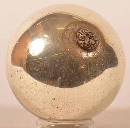 SILVER BLOWN GLASS BALL FORM GERMAN 39c1ff