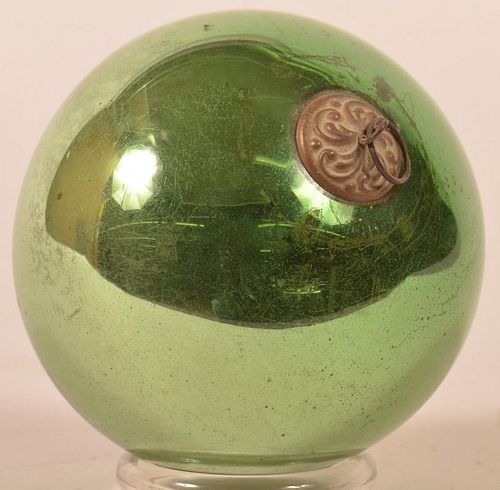 GREEN BLOWN GLASS BALL FORM GERMAN 39c200