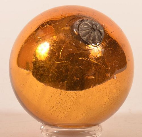 AMBER BLOWN GLASS BALL FORM GERMAN 39c203