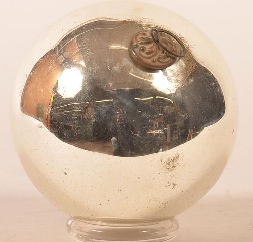 SILVER BLOWN GLASS BALL FORM GERMAN