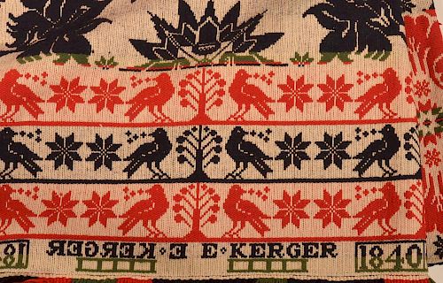 E KERGER 1840 PENNSYLVANIA COVERLET Pennsylvania 39c215