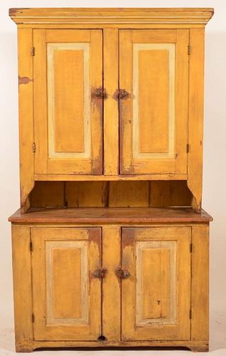 SOFTWOOD STEP BACK BLIND DOOR CUPBOARD 19th 39c253