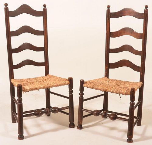 PAIR OF DELAWARE VALLEY LADDER-BACK