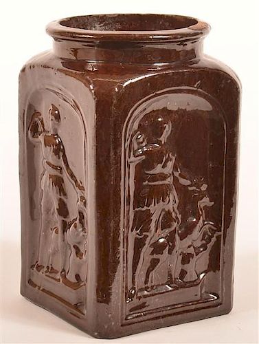 19TH CENTURY GLAZED REDWARE STORAGE 39c295