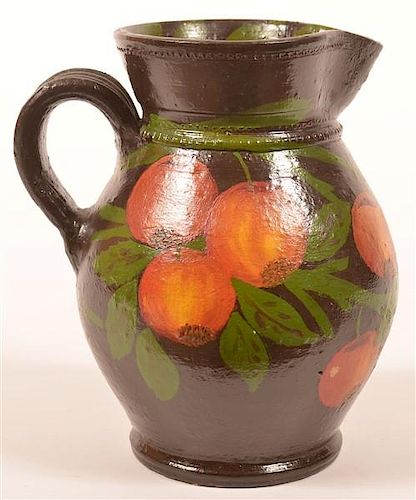 REDWARE PITCHER ATTRIBUTED TO MEDINGER