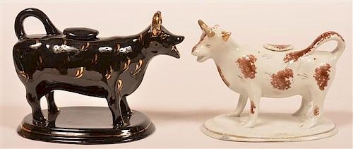 TWO 19TH CENTURY COW FORM CREAMERS Two 39c2f0