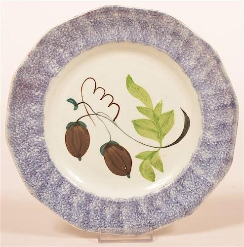 PURPLE SPATTER IRONSTONE ACORN PATTERN