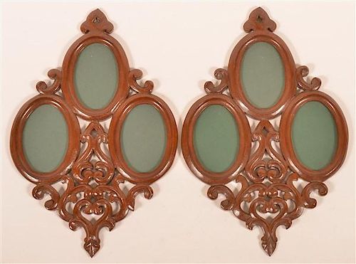 PAIR OF VICTORIAN CARVED WALNUT 39c32b