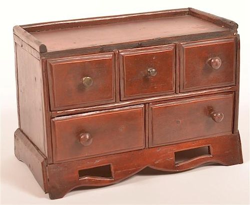 SOFTWOOD MINIATURE APOTHECARY CHEST.19th