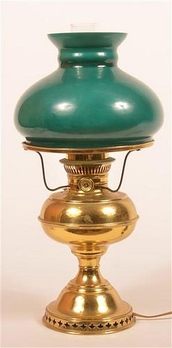 RAYO JUNIOR BRASS LAMP WITH OVERLAY