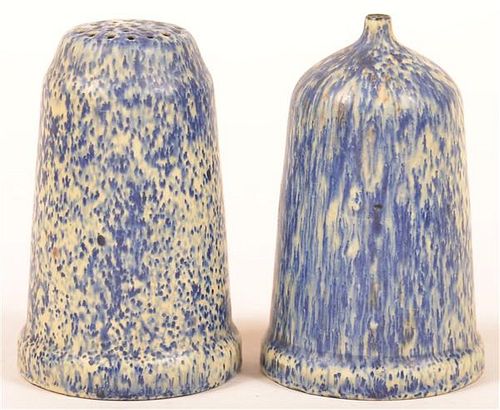 BLUE AND WHITE AGATE SALT AND PEPPER