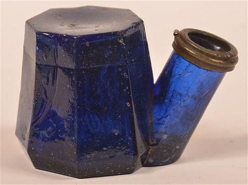 COBALT BLUE BLOWN MOLD GLASS INK