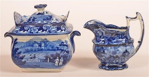 TWO PIECES OF STAFFORDSHIRE BLUE 39c3de