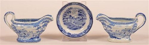 THREE PIECES OF MINIATURE STAFFORDSHIRE 39c3e8