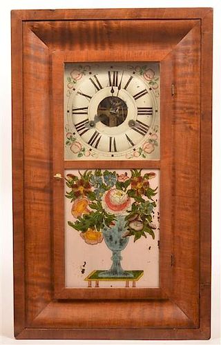 ELISHA MANROSS MAHOGANY OGEE CASE CLOCK.Elisha