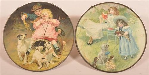 TWO FLUE COVERS DEPICTING CHILDREN 39c434