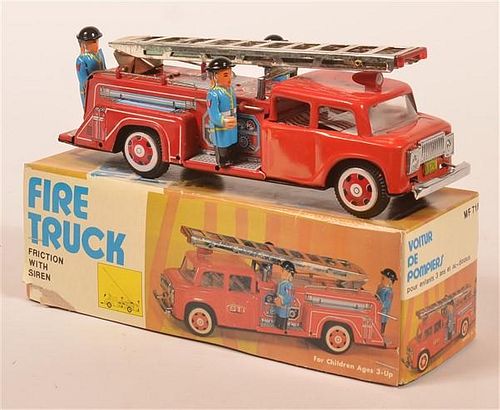 FIRE TRUCK FRICTION TOY WITH SIREN.Fire