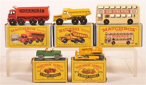 FIVE MATCHBOX VEHICLES IN ORIGINAL