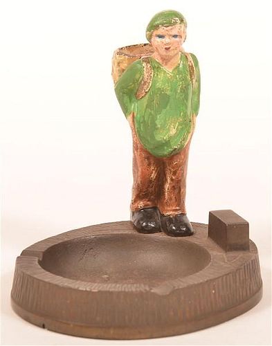 HUBLEY TRAPPER BOY ASH TRAY AND