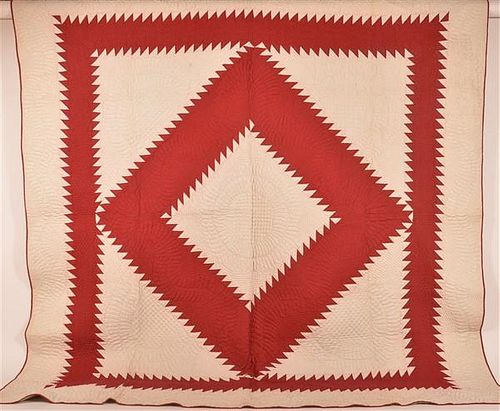 ANTIQUE SAWTOOTH PATTERN PATCHWORK 39c501