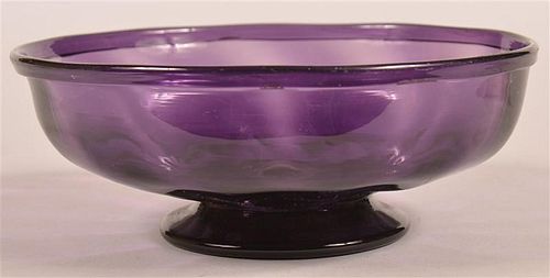 BLOWN AMETHYST GLASS SMALL FOOTED