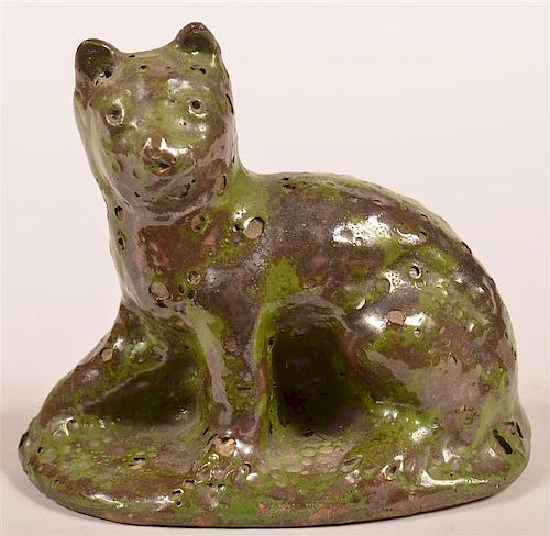 STAHL REDWARE FIGURE OF A SEATED CAT.Stahl