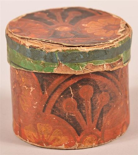 WALLPAPER COVERED TRINKET CANISTER.Mid