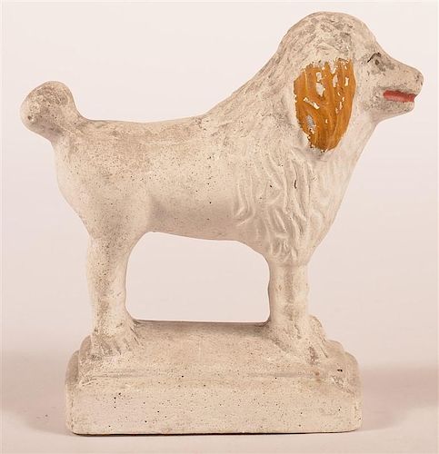 PENNSYLVANIA CHALKWARE DOG FIGURE.Pennsylvania