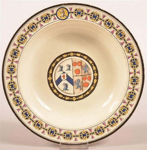 WEDGWOOD CREAMWARE ARMORIAL LOW