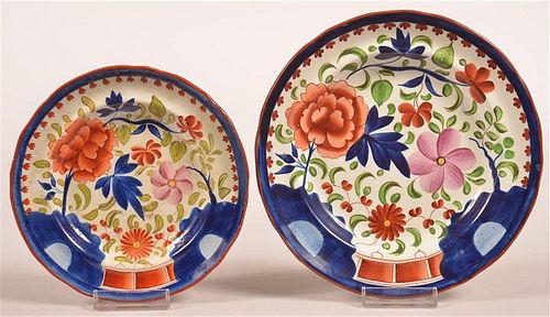 TWO GAUDY DUTCH DOUBLE ROSE PATTERN 39c62e