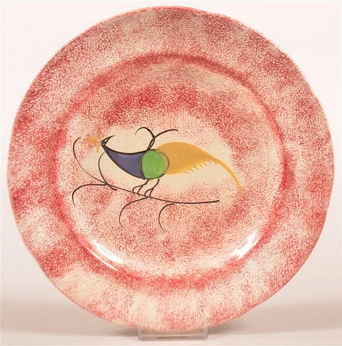 RED SPATTER PEAFOWL IRONSTONE CHINA 39c628