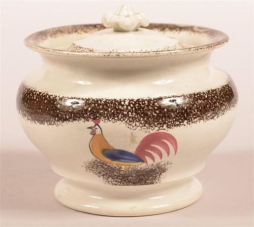 BROWN SPATTER CHINA ROOSTER PATTERN 39c637