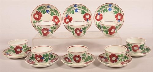 EIGHT LATE ADAMS ROSE CHINA CUPS