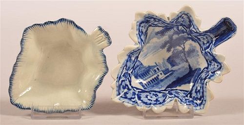 CHINA LEAF SHAPED SAUCE DISHES.Two