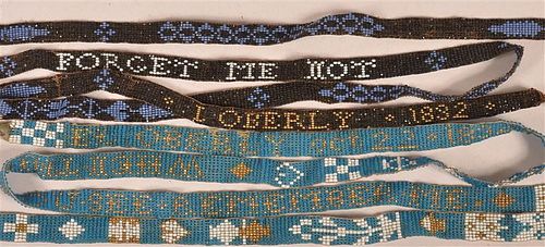 TWO FINE BEAD WORK BELTS DATED