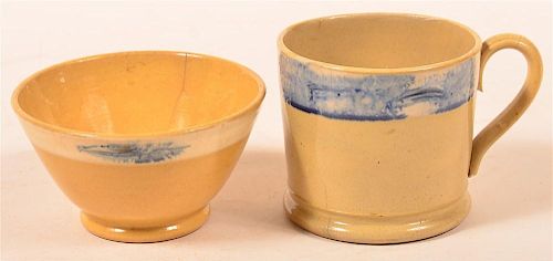 2 YELLOWWARE MOCHA SEAWEED DECORATED 39c713