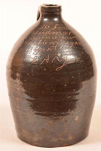 MANGANESE GLAZED REDWARE ONE GALLON