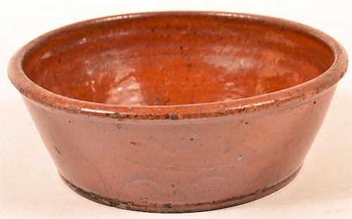 REDWARE FLARED EDGE BOWL WITH MOLDED