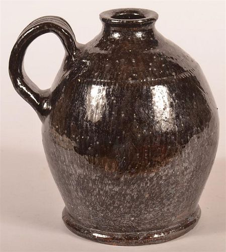 19TH C PA GLAZED REDWARE JUG WITH 39c73c