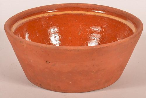 19TH C. PA REDWARE SLIP DECORATED